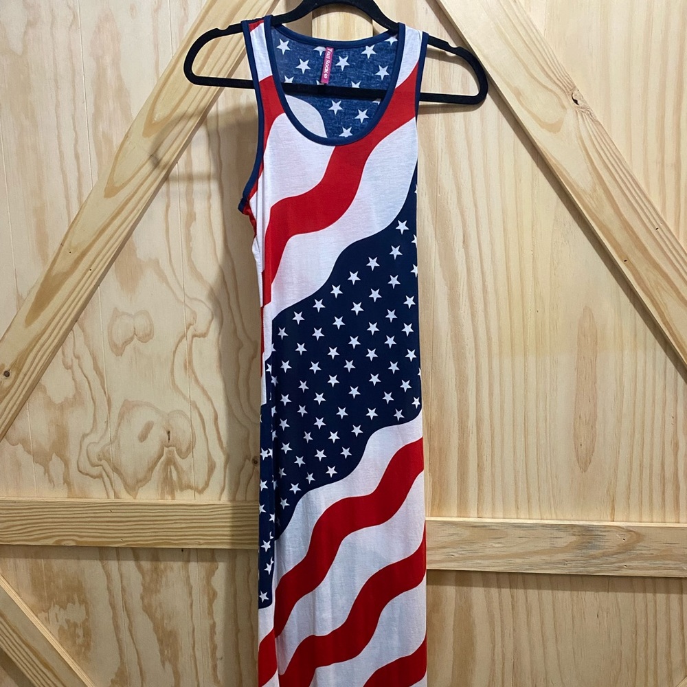 American flag maxi dress